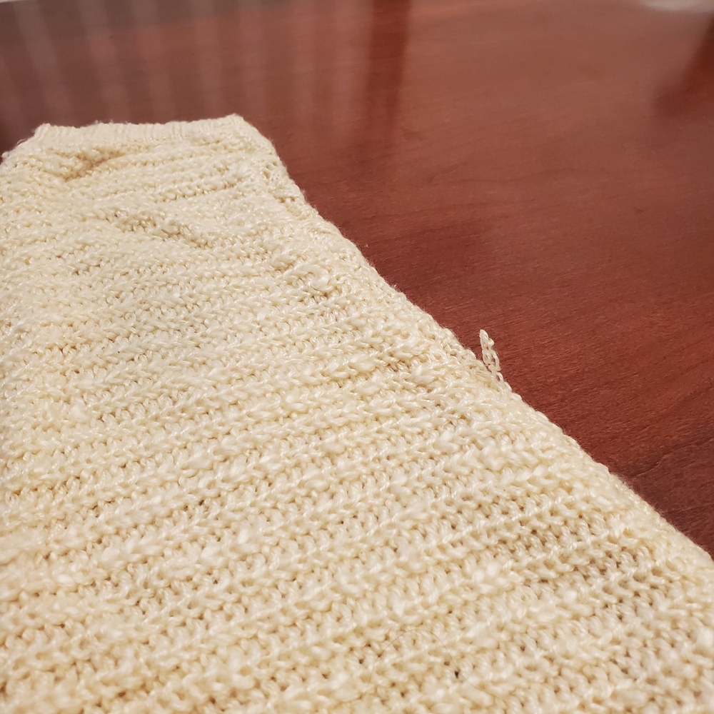 Pink Rose Women's Cream Knit Sweater with Crochet Size M - Picture 10 of 10